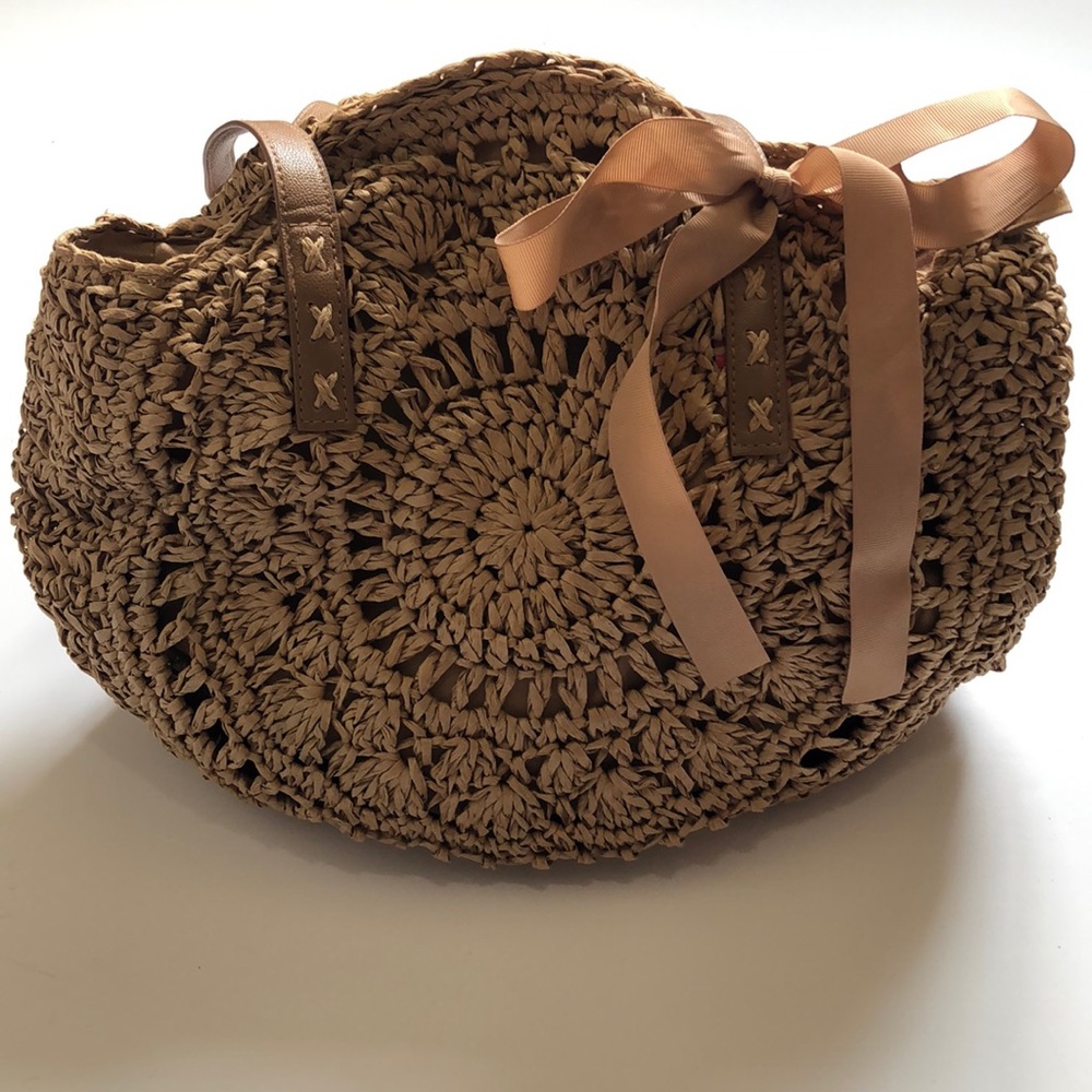 Handmade Round Rattan boho beach bag - Picture 10 of 10
